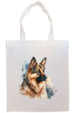 Canvas Tote Bag, Zippered With Handles & Inner Pocket, "German Shepherd"