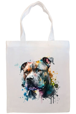 Canvas Tote Bag, Zippered With Handles & Inner Pocket, "Pit Bull"