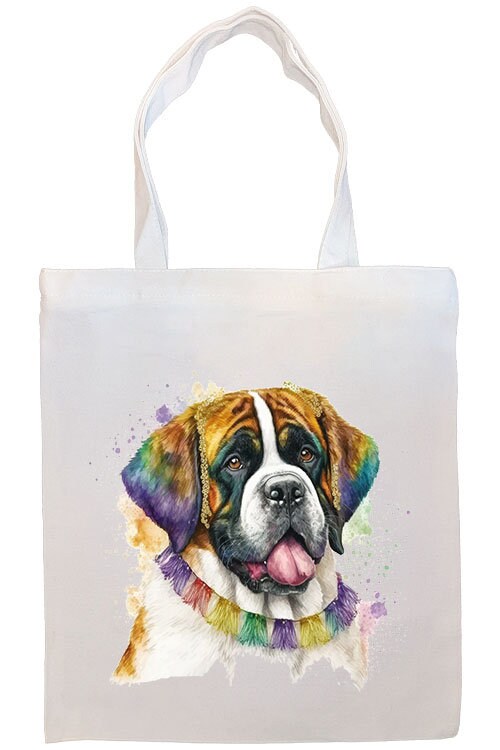 Canvas Tote Bag, Zippered With Handles & Inner Pocket, St. Bernard