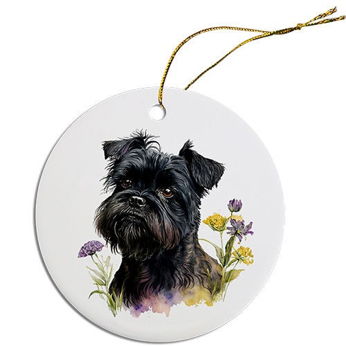 Dog Breed Specific Round Christmas Ornament, 