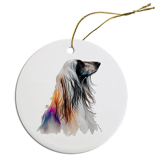 Dog Breed Specific Round Christmas Ornament, 