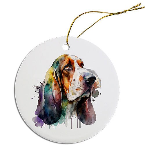 Dog Breed Specific Round Christmas Ornament, 