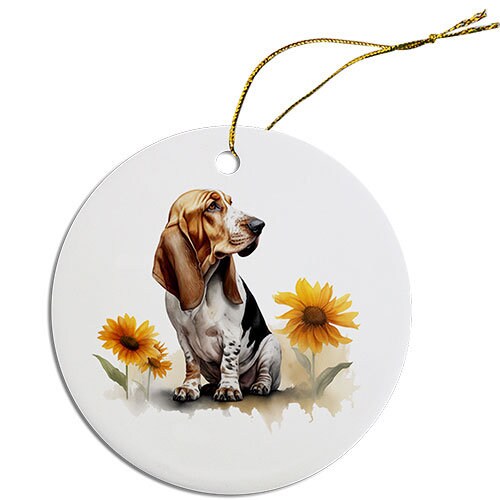 Dog Breed Specific Round Christmas Ornament, 