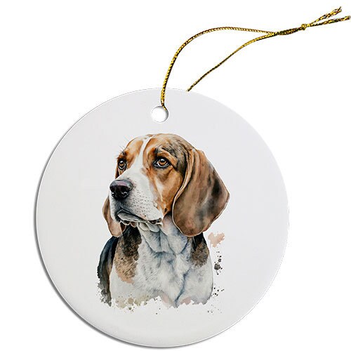 Dog Breed Specific Round Christmas Ornament, 