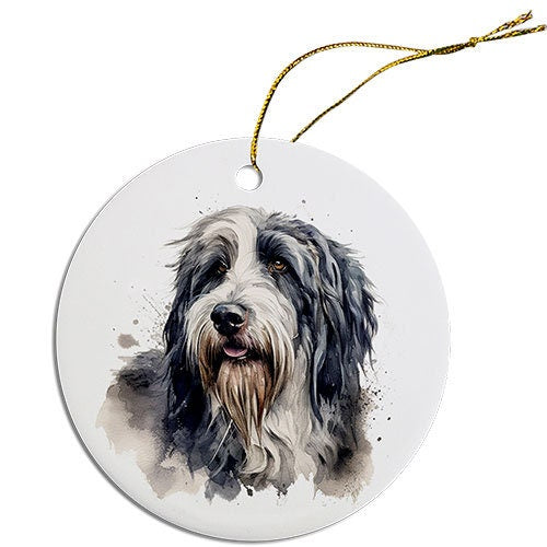 Dog Breed Specific Round Christmas Ornament, 