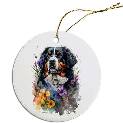 Dog Breed Specific Round Christmas Ornament, 