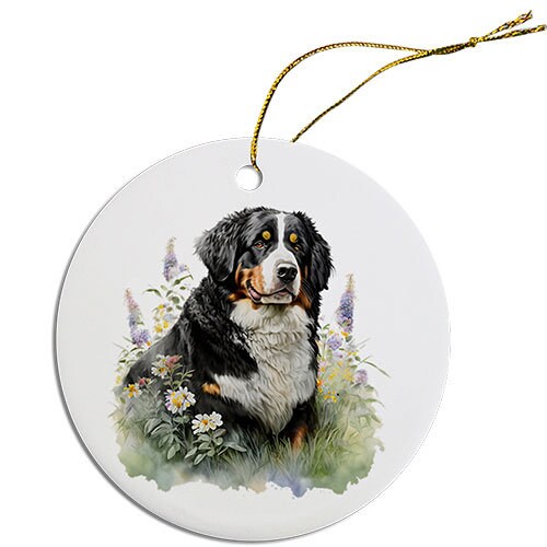 Dog Breed Specific Round Christmas Ornament, 