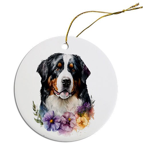 Dog Breed Specific Round Christmas Ornament, 