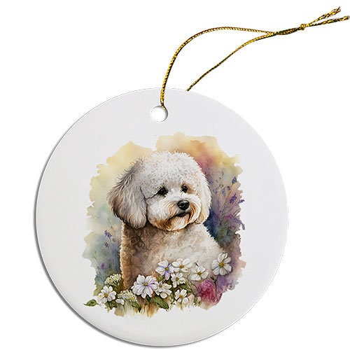 Dog Breed Specific Round Christmas Ornament, 