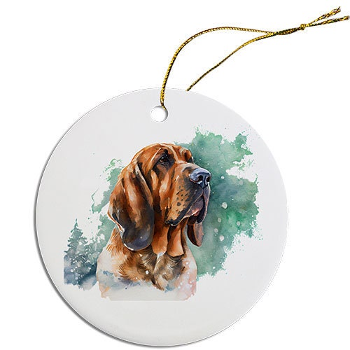 Dog Breed Specific Round Christmas Ornament, 