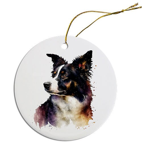 Dog Breed Specific Round Christmas Ornament, 