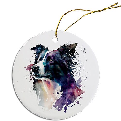 Dog Breed Specific Round Christmas Ornament, 