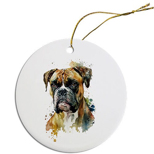 Dog Breed Specific Round Christmas Ornament, 