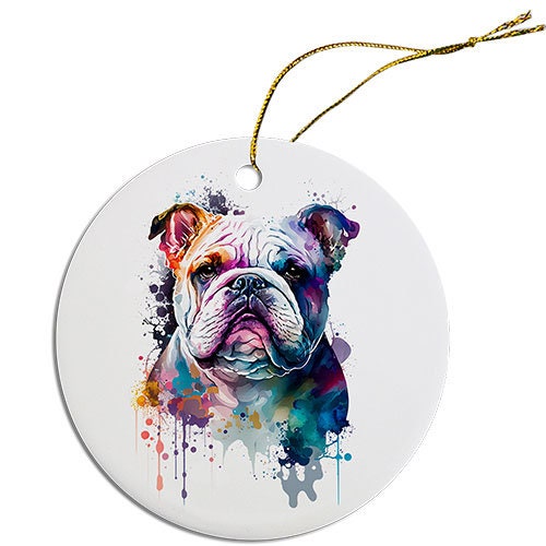 Dog Breed Specific Round Christmas Ornament, 