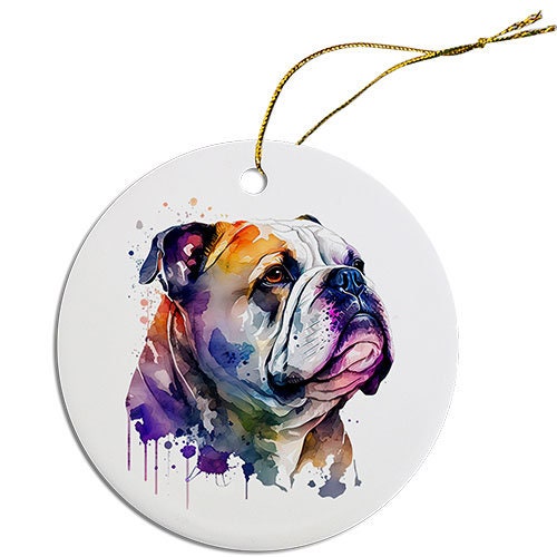 Dog Breed Specific Round Christmas Ornament, 