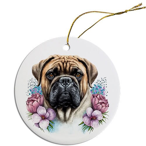 Dog Breed Specific Round Christmas Ornament, 