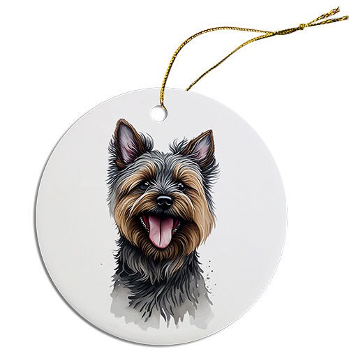 Dog Breed Specific Round Christmas Ornament, 