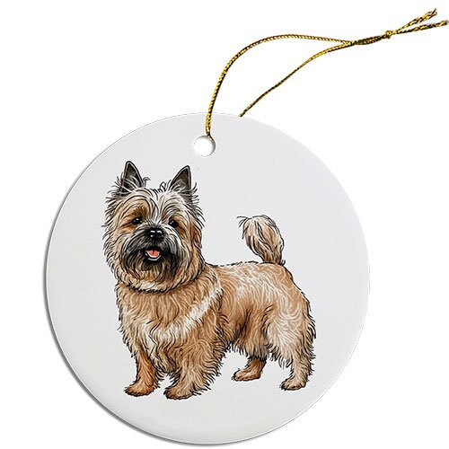 Dog Breed Specific Round Christmas Ornament, 