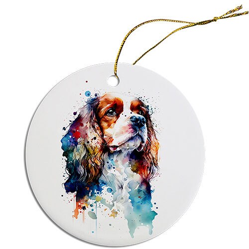 Dog Breed Specific Round Christmas Ornament, 