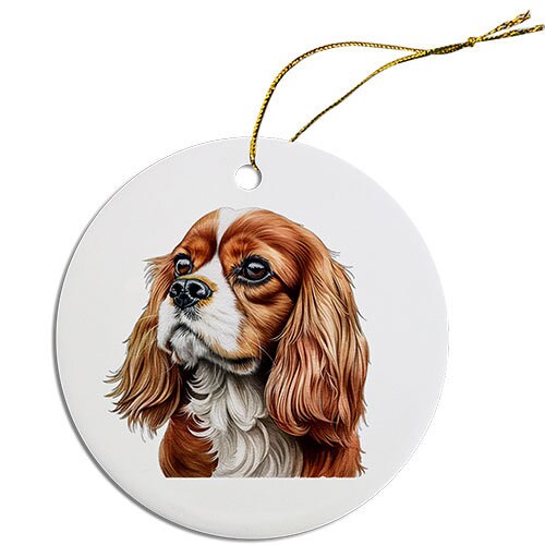 Dog Breed Specific Round Christmas Ornament, 