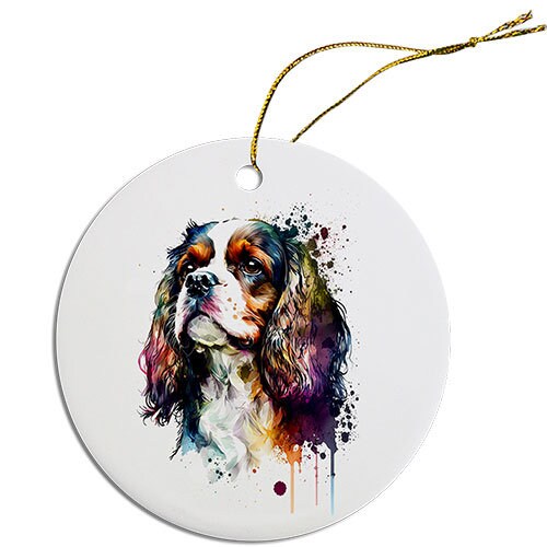 Dog Breed Specific Round Christmas Ornament, 