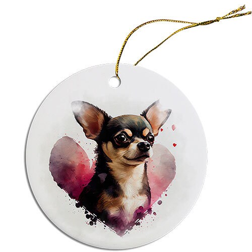 Dog Breed Specific Round Christmas Ornament, 