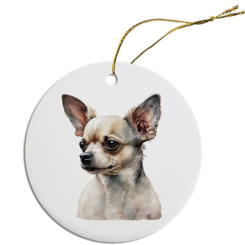 Dog Breed Specific Round Christmas Ornament, 