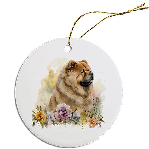 Dog Breed Specific Round Christmas Ornament, 