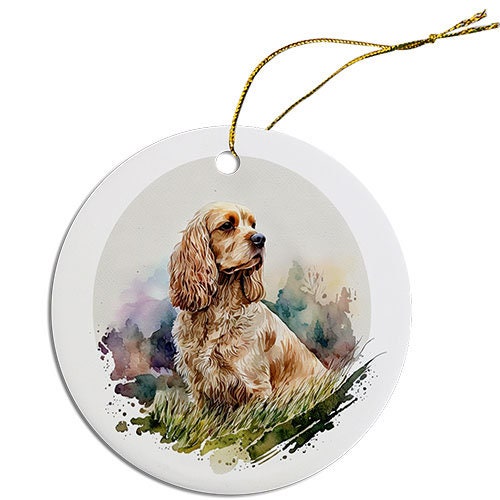 Dog Breed Specific Round Christmas Ornament, 