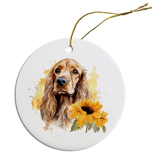 Dog Breed Specific Round Christmas Ornament, 