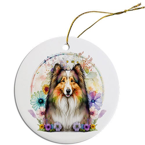 Dog Breed Specific Round Christmas Ornament, 