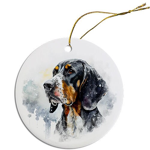 Dog Breed Specific Round Christmas Ornament, 