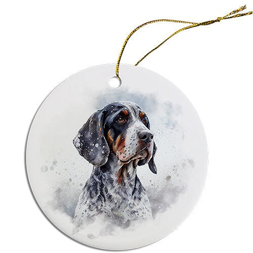 Dog Breed Specific Round Christmas Ornament, 