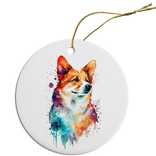 Dog Breed Specific Round Christmas Ornament, 