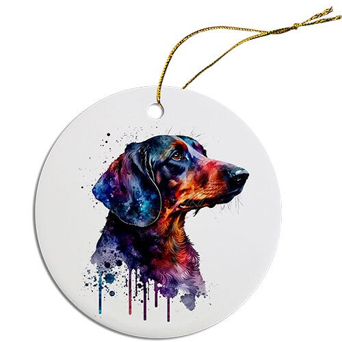 Dog Breed Specific Round Christmas Ornament, 