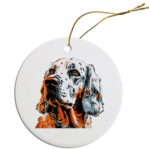 Dog Breed Specific Round Christmas Ornament, 