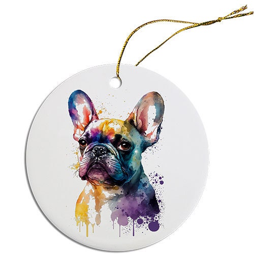 Dog Breed Specific Round Christmas Ornament, 