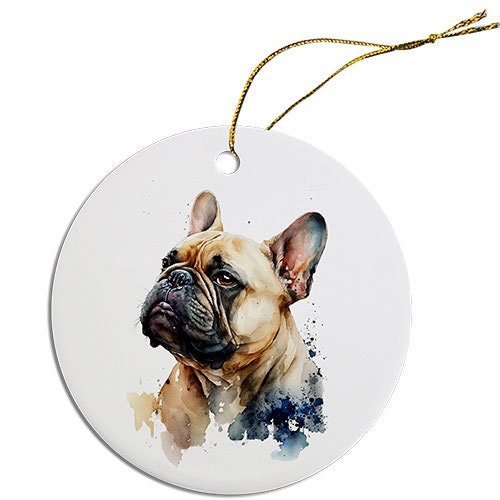 Dog Breed Specific Round Christmas Ornament, 