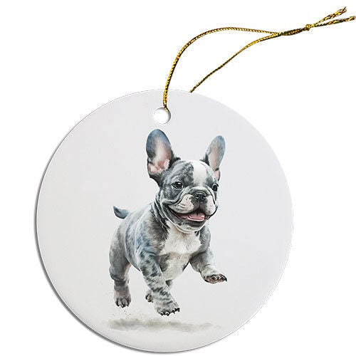 Dog Breed Specific Round Christmas Ornament, 