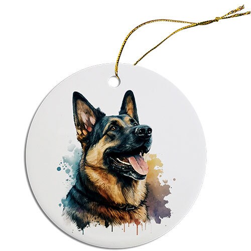 Dog Breed Specific Round Christmas Ornament, 