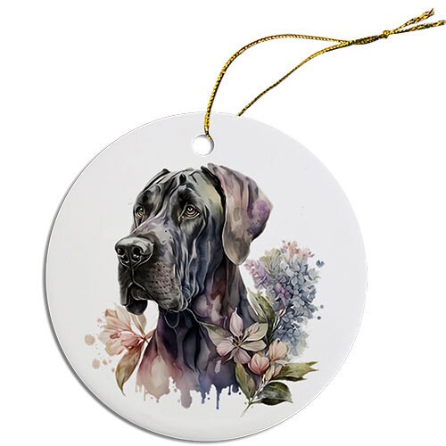 Dog Breed Specific Round Christmas Ornament, 