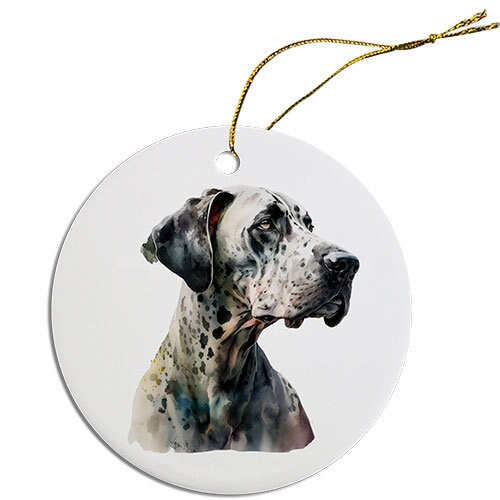 Dog Breed Specific Round Christmas Ornament, 