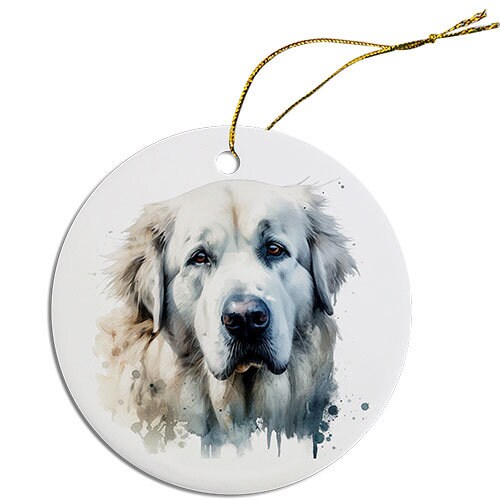 Dog Breed Specific Round Christmas Ornament, 