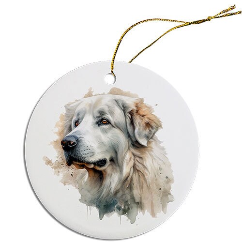 Dog Breed Specific Round Christmas Ornament, 