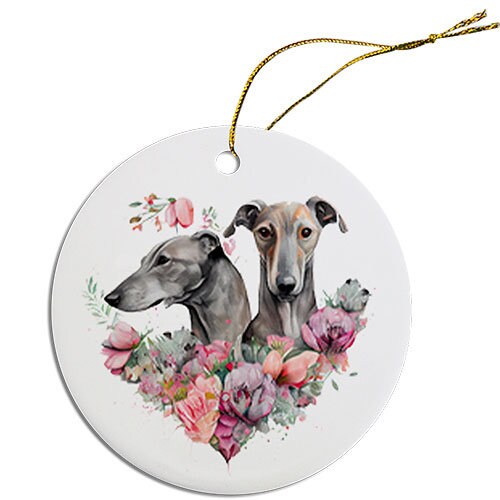 Dog Breed Specific Round Christmas Ornament, 