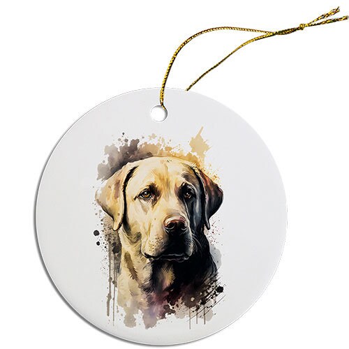 Dog Breed Specific Round Christmas Ornament, 