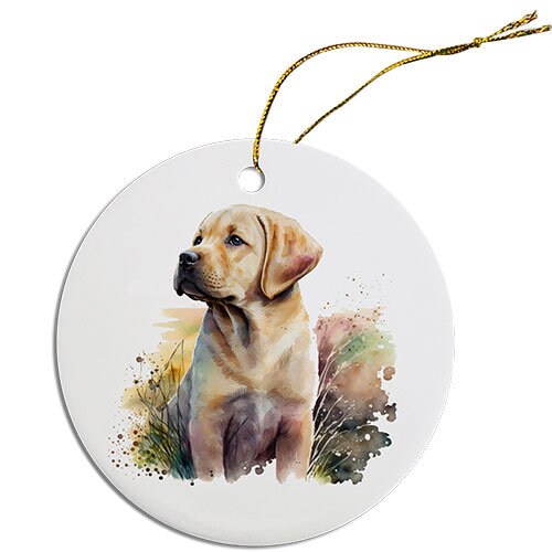 Dog Breed Specific Round Christmas Ornament, 