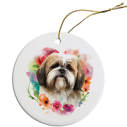 Dog Breed Specific Round Christmas Ornament, 