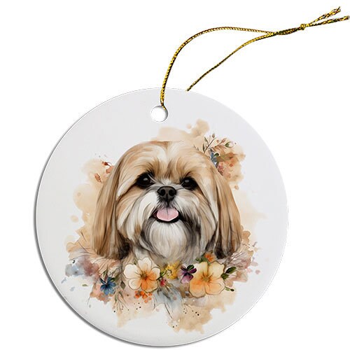 Dog Breed Specific Round Christmas Ornament, 