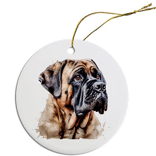 Dog Breed Specific Round Christmas Ornament, 